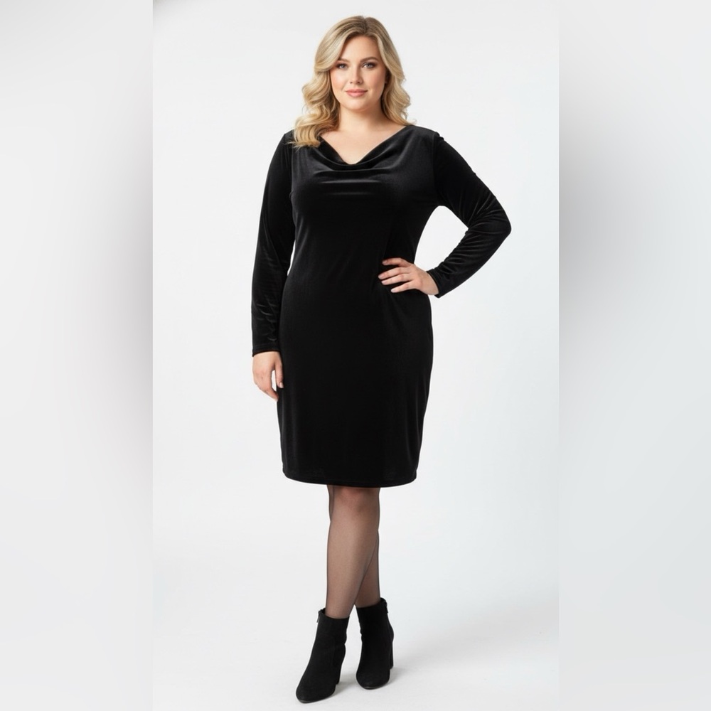 Classic Black Velvet Dress